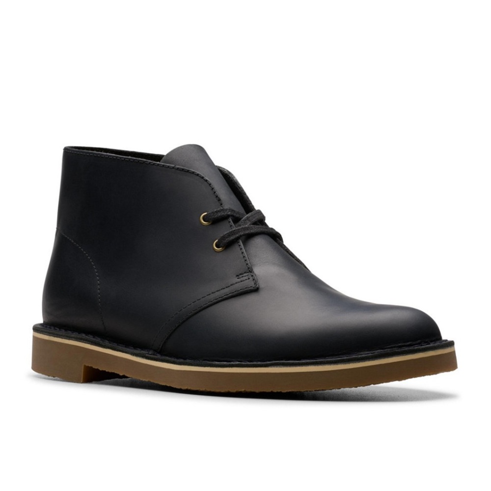Clarks Black Leather Chukka Boots